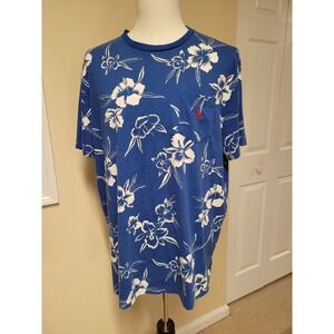 Polo Ralph Lauren Men Classic Fit Tropical Floral Pocket T Shirt XL Red Pony